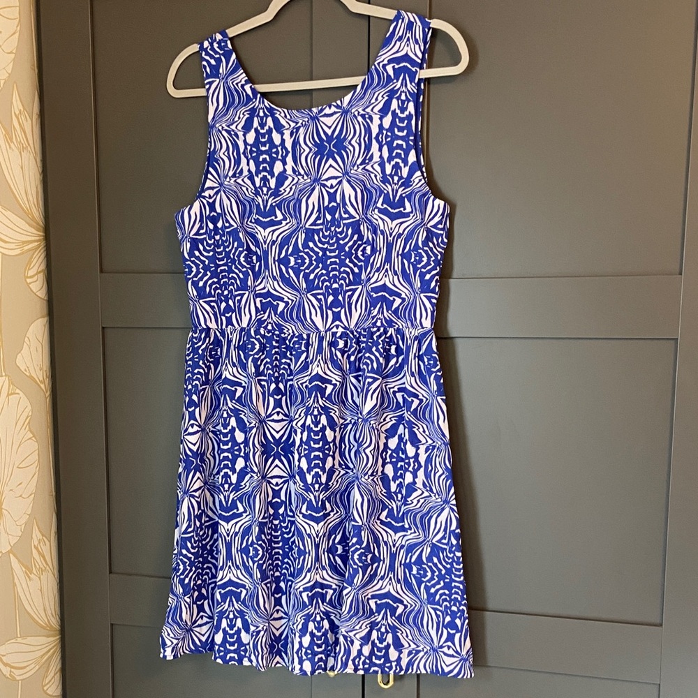 Blue and White Patterned Women's Dress